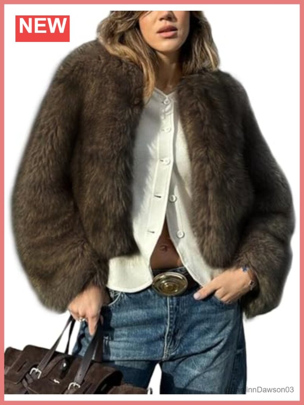 Faux Fur Coat Cropped Fluffy Winter Warm Open Front Fuzzy Jacket